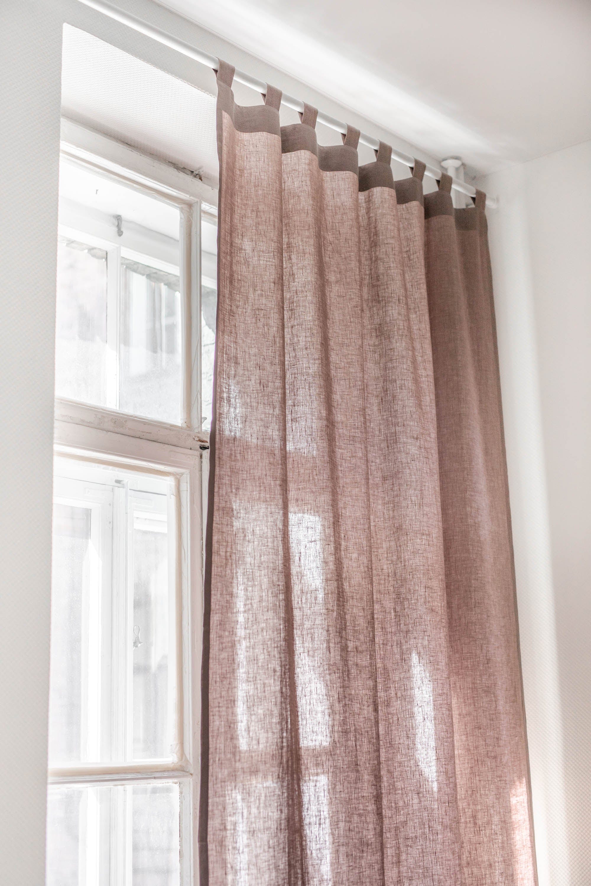 AmourLinen Linen curtains 53x108" / 135x275cm / Rosy Brown Tab top linen curtain - 53x108" / 135x275cm / Rosy Brown Tab top linen curtain - 53x108" / 135x275cm / Rosy Brown