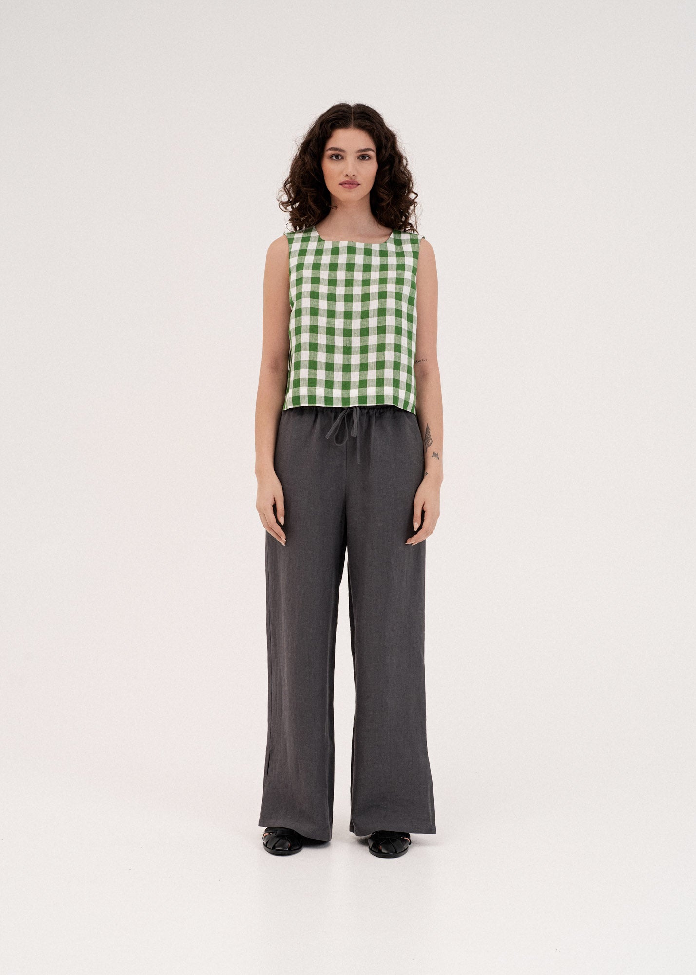 AmourLinen Linen dress Leah wide linen pants with slits Leah wide linen pants with slits